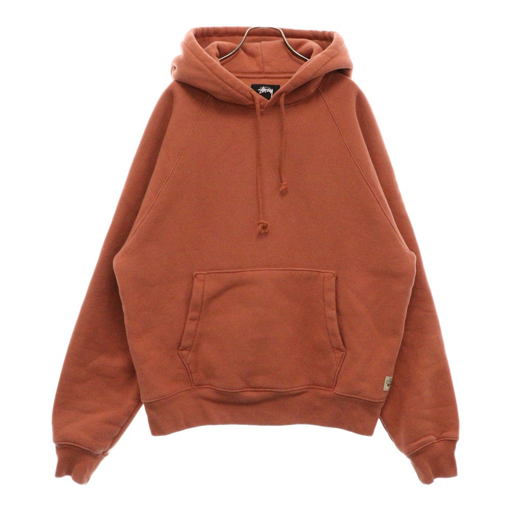 STUSSY(ステューシー) Fleece Raglan Hood 裏起毛 フーディープルオーバーパーカー 118572 オレンジ
