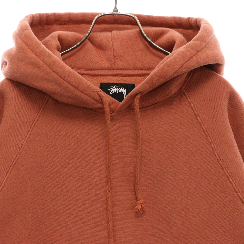 STUSSY(ステューシー) Fleece Raglan Hood 裏起毛 フーディープルオーバーパーカー 118572 オレンジ