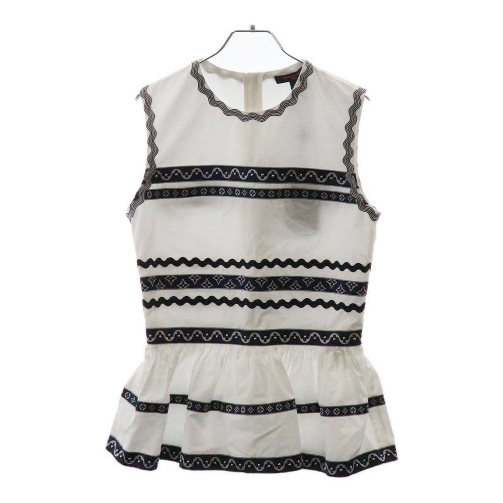 LOUIS VUITTON(ルイヴィトン) グラフィックトリム ペプラムトップス フリル ブラウス RW242WW YF4 ホワイト