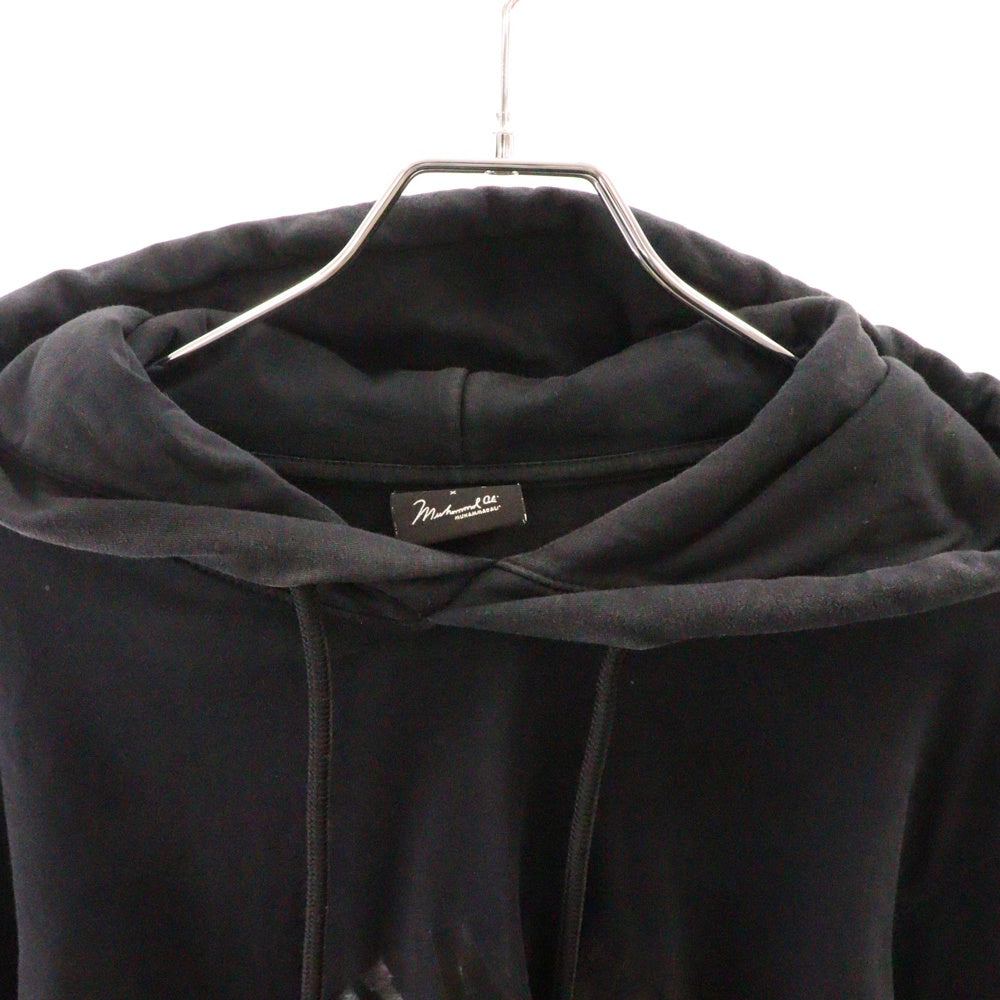 MARCELO BURLON(マルセロバーロン) MUHAMMAD ALI フロントプリント フーデッド レイヤード ロングスリーブTシャツ CMAB025R19001135 ブラック