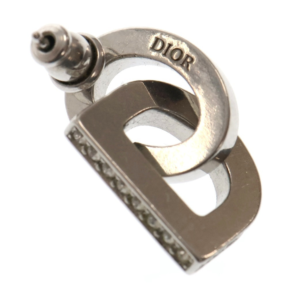 Christian Dior(クリスチャンディオール) CDLOCK ラインストーン ピアス シルバー