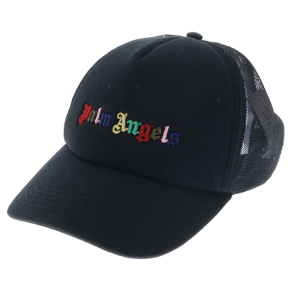 Palm Angels(パームエンジェルス) RAINBOW LOGO レインボーロゴ メッシュキャップ ブラック