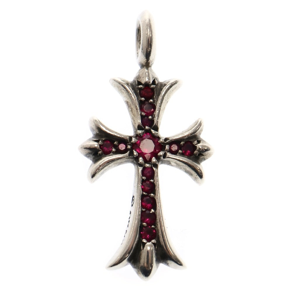 CHROME HEARTS(クロムハーツ) TNY CRSF P RUBY タイニーファットクロス PAVEルビー ペンダント ネックレストップ シルバー