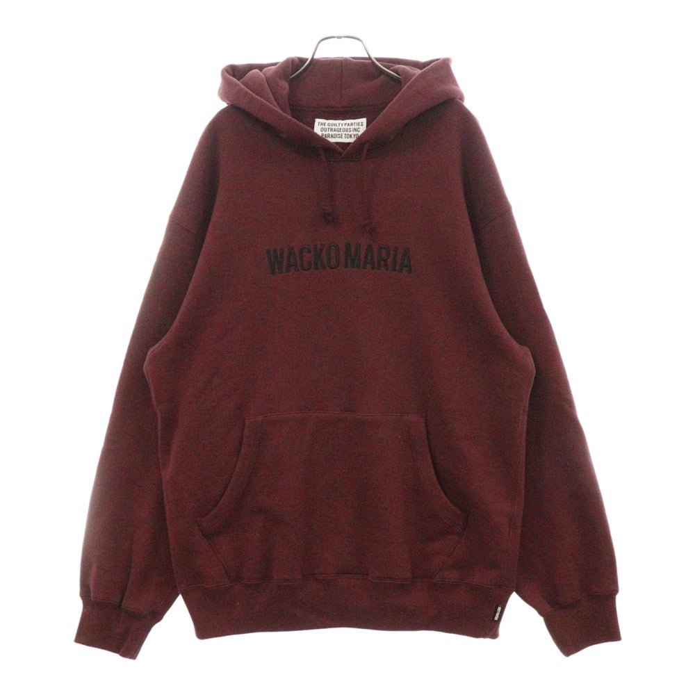 WACKO MARIA(ワコマリア) 23FW フロント ロゴ刺繍 プルオーバー パーカー WMC-SS07 ワインレッド