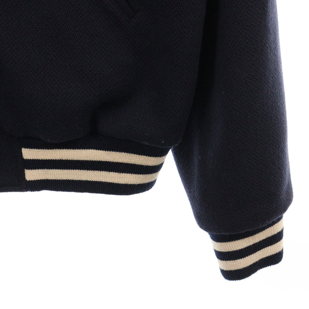 CELINE(セリーヌ) 21AW Loose Varsity-Style Jacket in Wool 2V08F896C セリーヌ ウールルーズバーシティスタイルジャケット テディブルゾン ネイビー