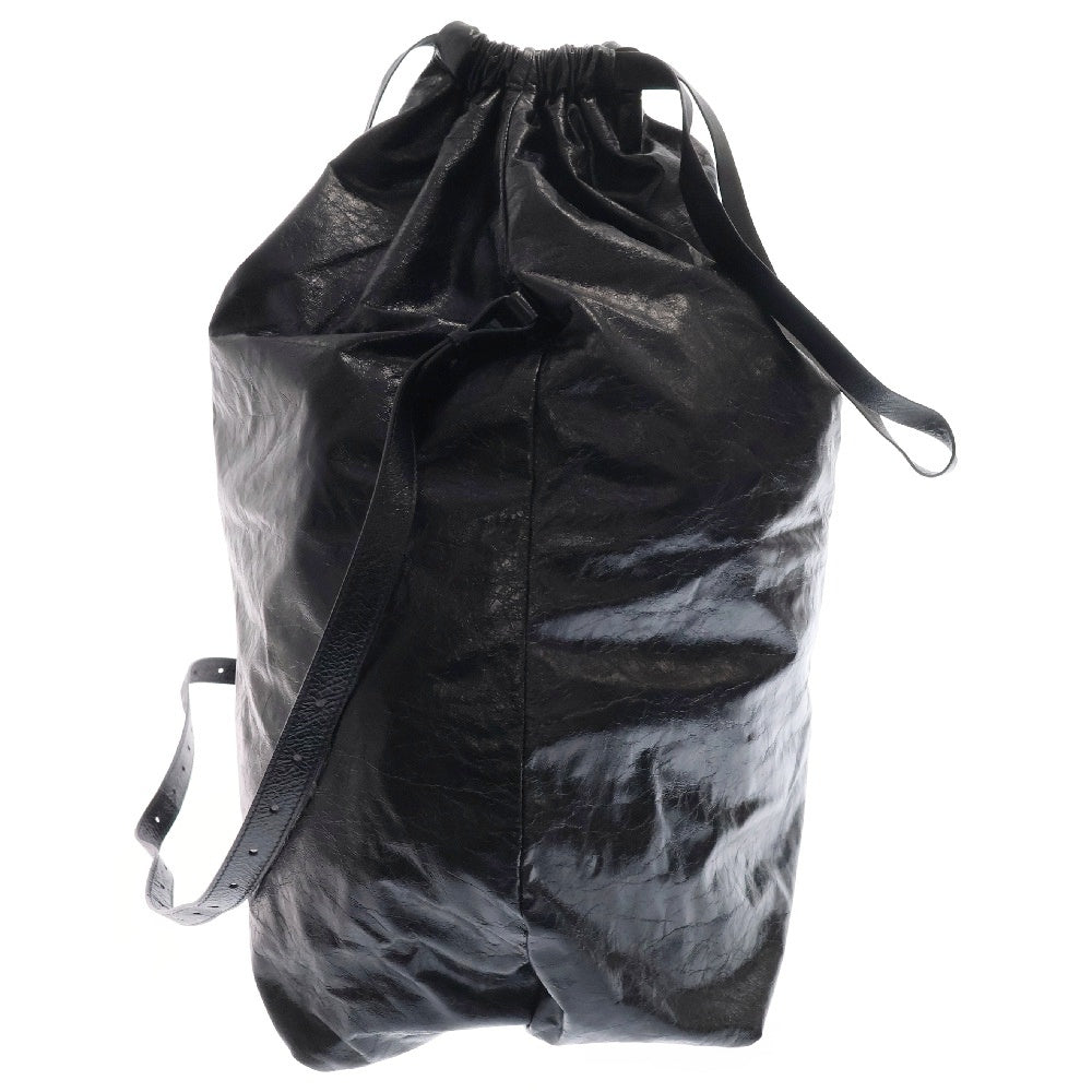 BALENCIAGA(バレンシアガ) 24SS TRASH BAG トラッシュバッグ レザー ショルダーバッグ ブラック 716897
