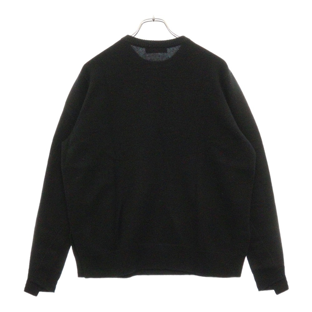 GIVENCHY(ジバンシィ) Embroidered Cashmere Knit ロゴ刺繍 カシミヤ クルーネックニットセーター ブラック BM90FL4Y7P