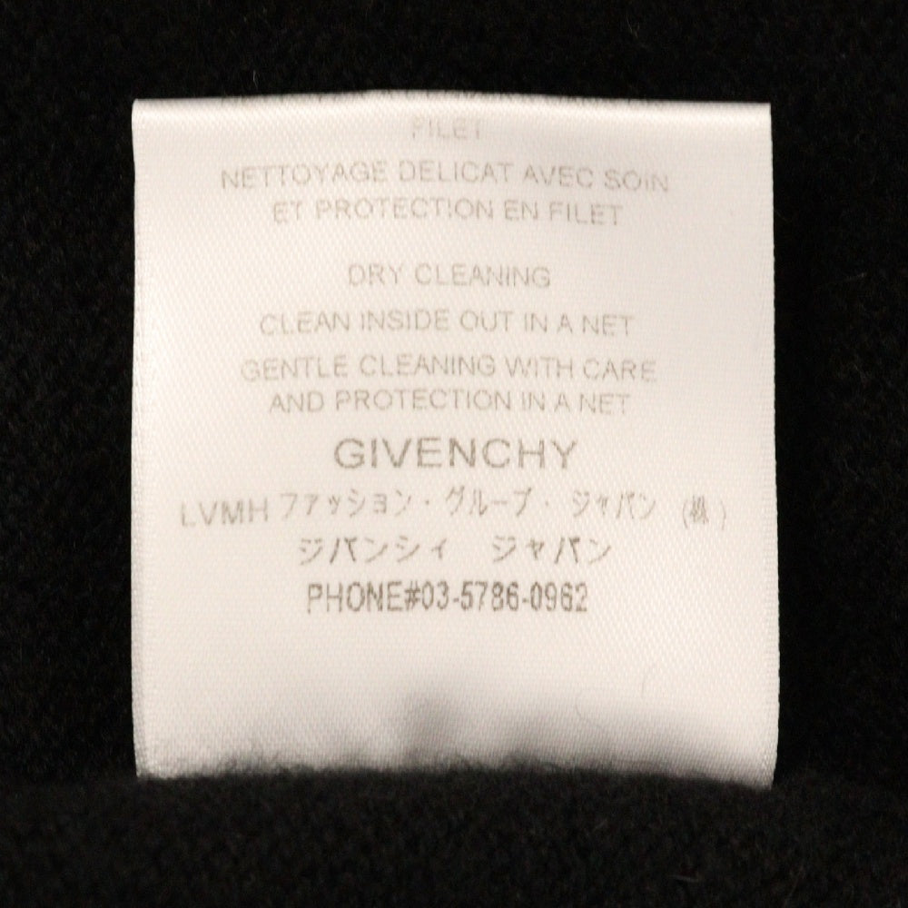 GIVENCHY(ジバンシィ) Embroidered Cashmere Knit ロゴ刺繍 カシミヤ クルーネックニットセーター ブラック BM90FL4Y7P