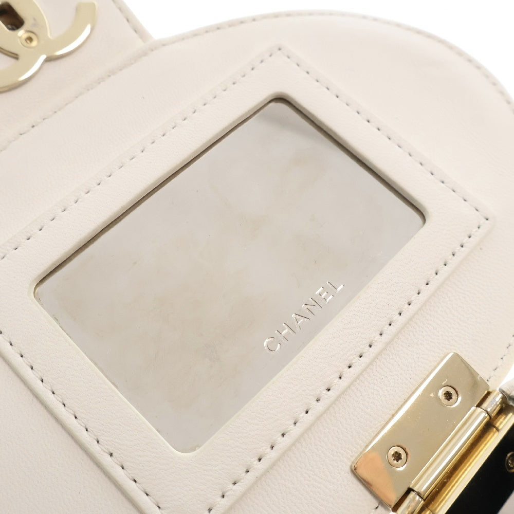 CHANEL(シャネル) 2019年 シングル チェーンショルダー インドカーフスキン バニティバッグ ホワイト 29番台