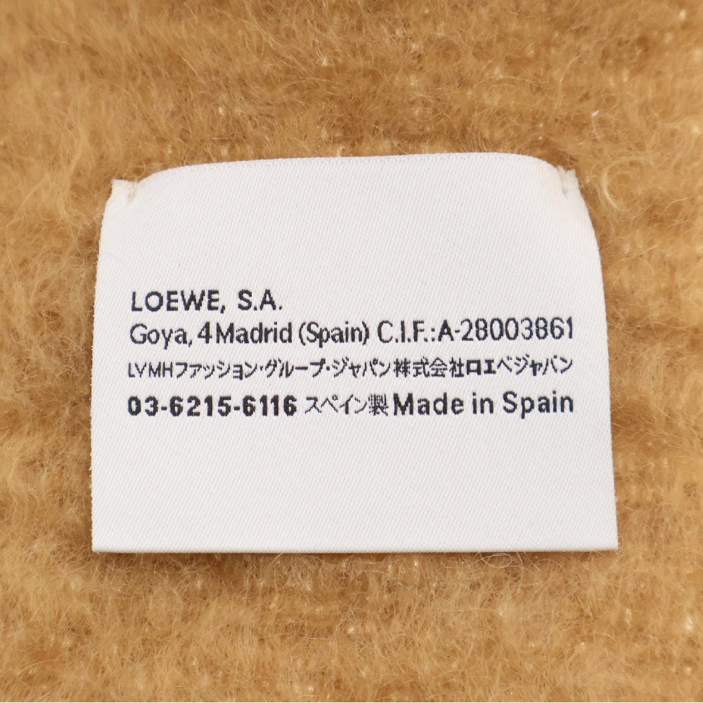 LOEWE(ロエベ) モヘア ウール アナグラム ロゴ マフラー ストール F655254X01 キャメル