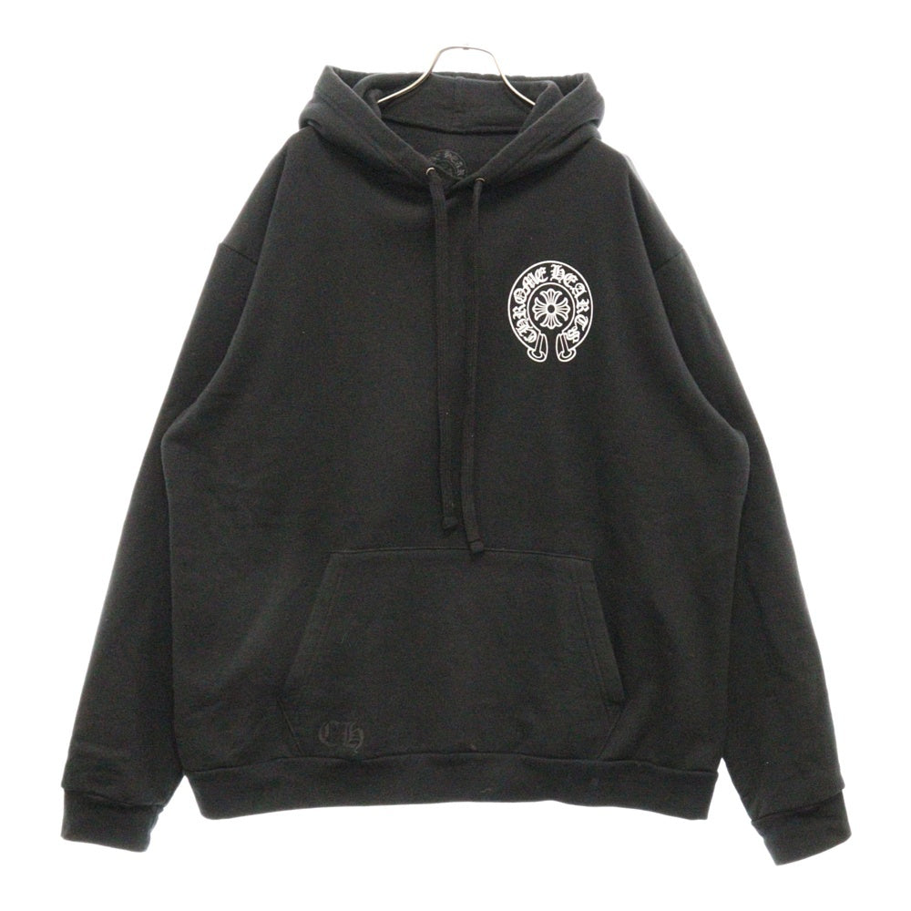 CHROME HEARTS(クロムハーツ) SWTSHRT PLVR LTD OSAKA 大阪限定バックホースシュープリントプルオーバースウェットパーカー フーディー ブラック