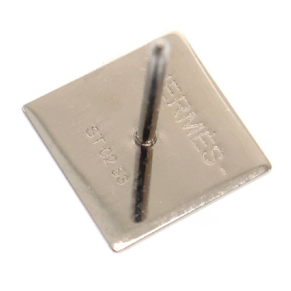 HERMES(エルメス) メドールXOピアス ステンレス ラッカー バッファローホーン H100010FP03 ブラック/シルバー