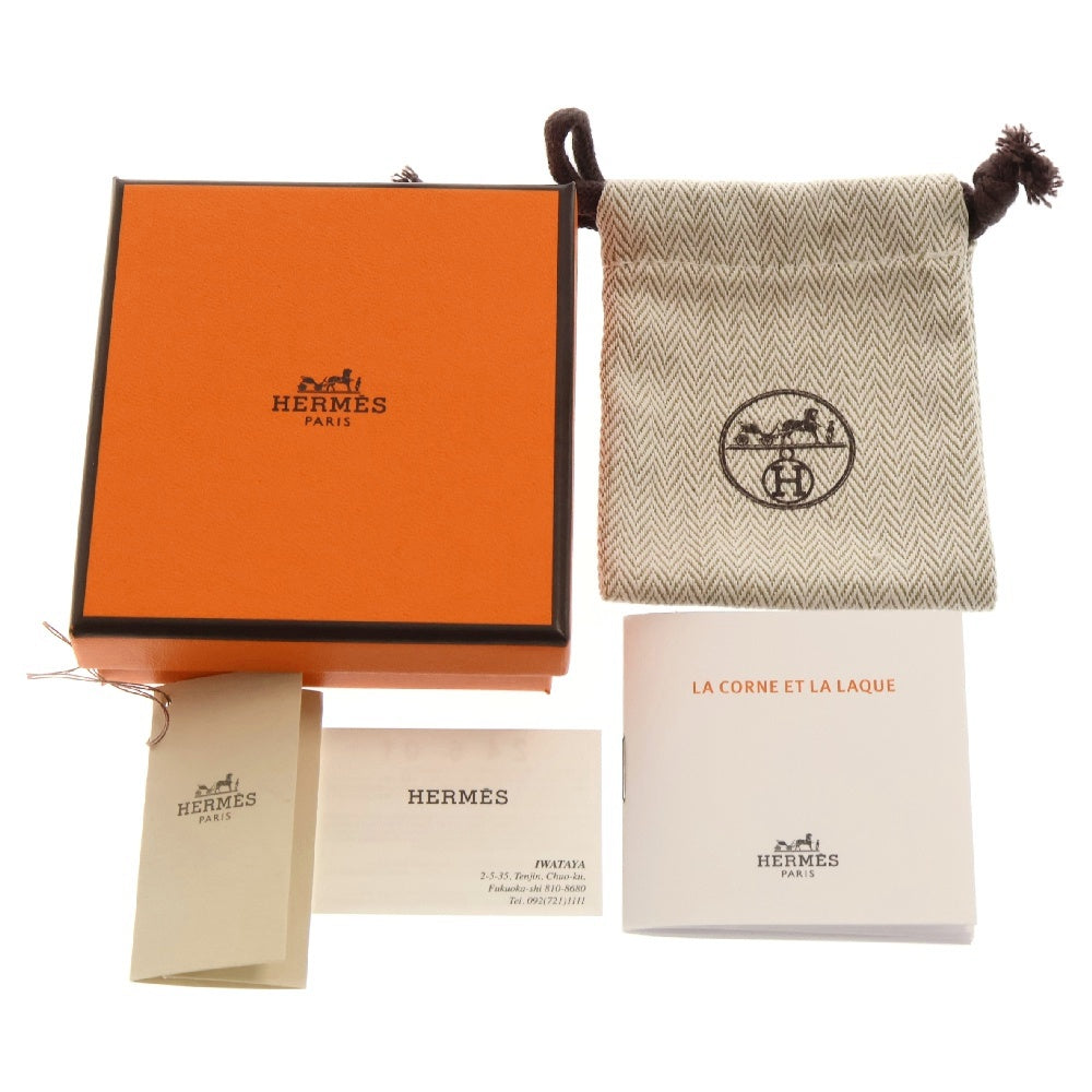 HERMES(エルメス) メドールXOピアス ステンレス ラッカー バッファローホーン H100010FP03 ブラック/シルバー