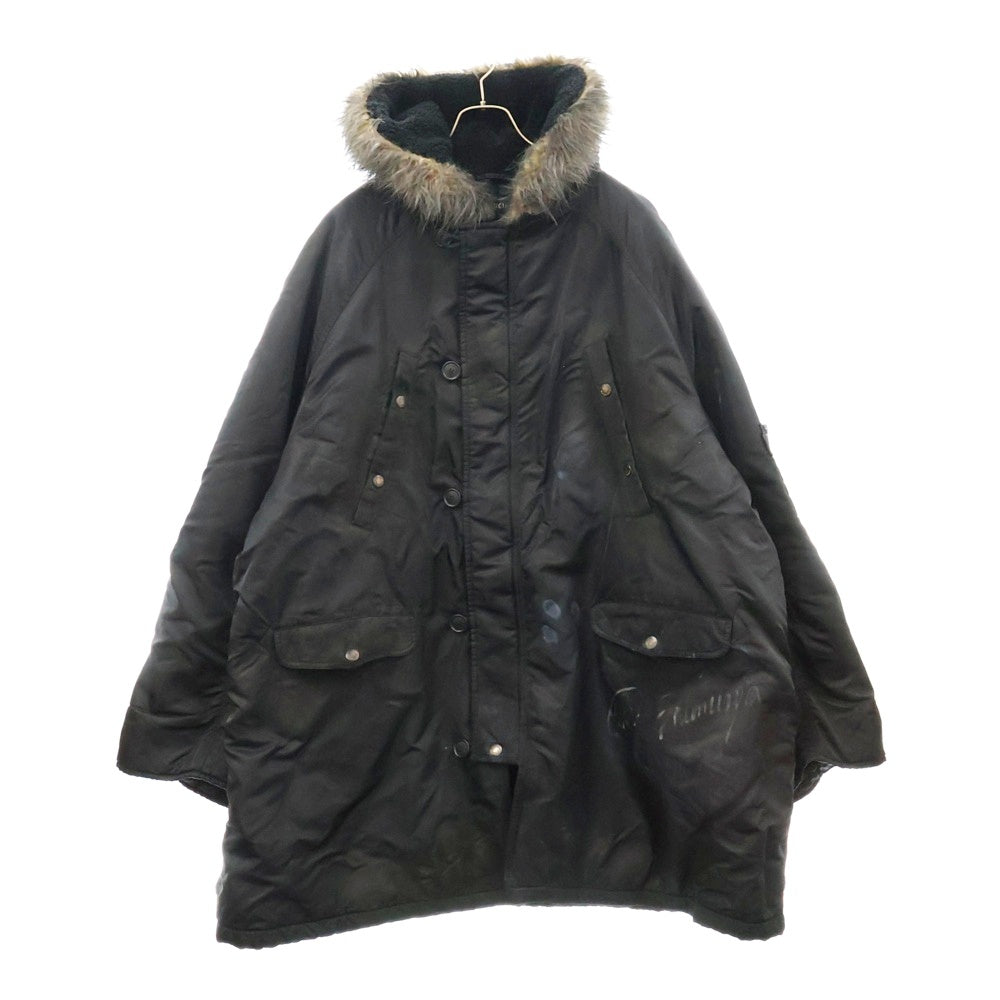 BALENCIAGA(バレンシアガ) MILITARY PARKA JACKET ミリタリー パーカー ファー フーデッド コート ジャケット 751730 TM013 ブラック
