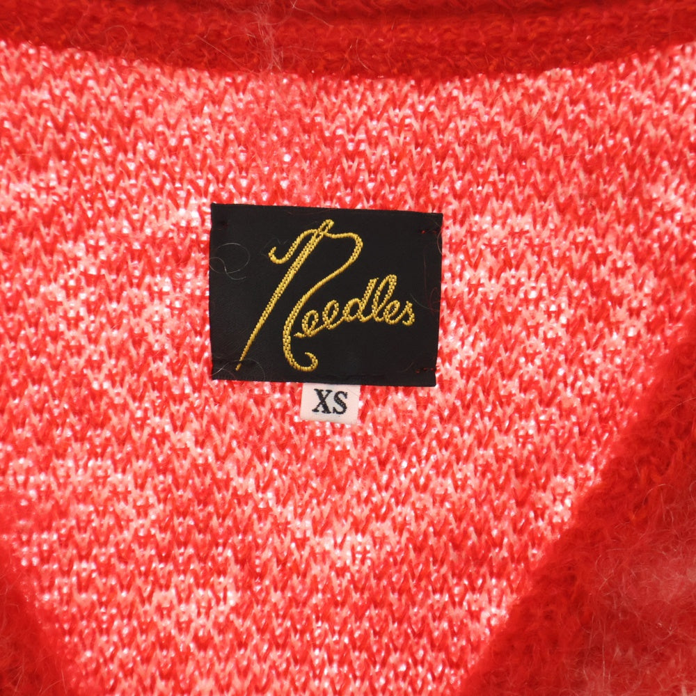 Needles(ニードルス) 総柄 モヘア カーディガン セーター PU313 レッド