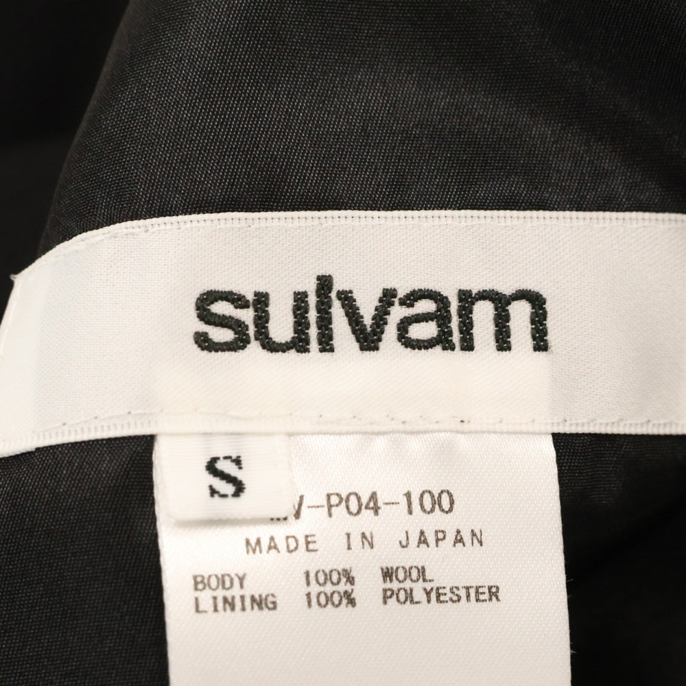 sulvam(サルバム) ウール ストレートスラックス パンツ MV-P04-100 ブラック
