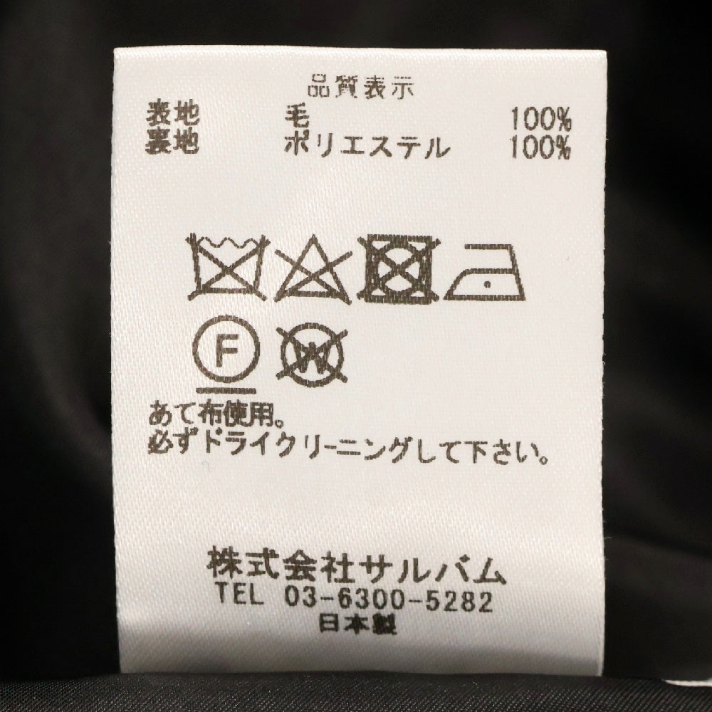 sulvam(サルバム) ウール ストレートスラックス パンツ MV-P04-100 ブラック