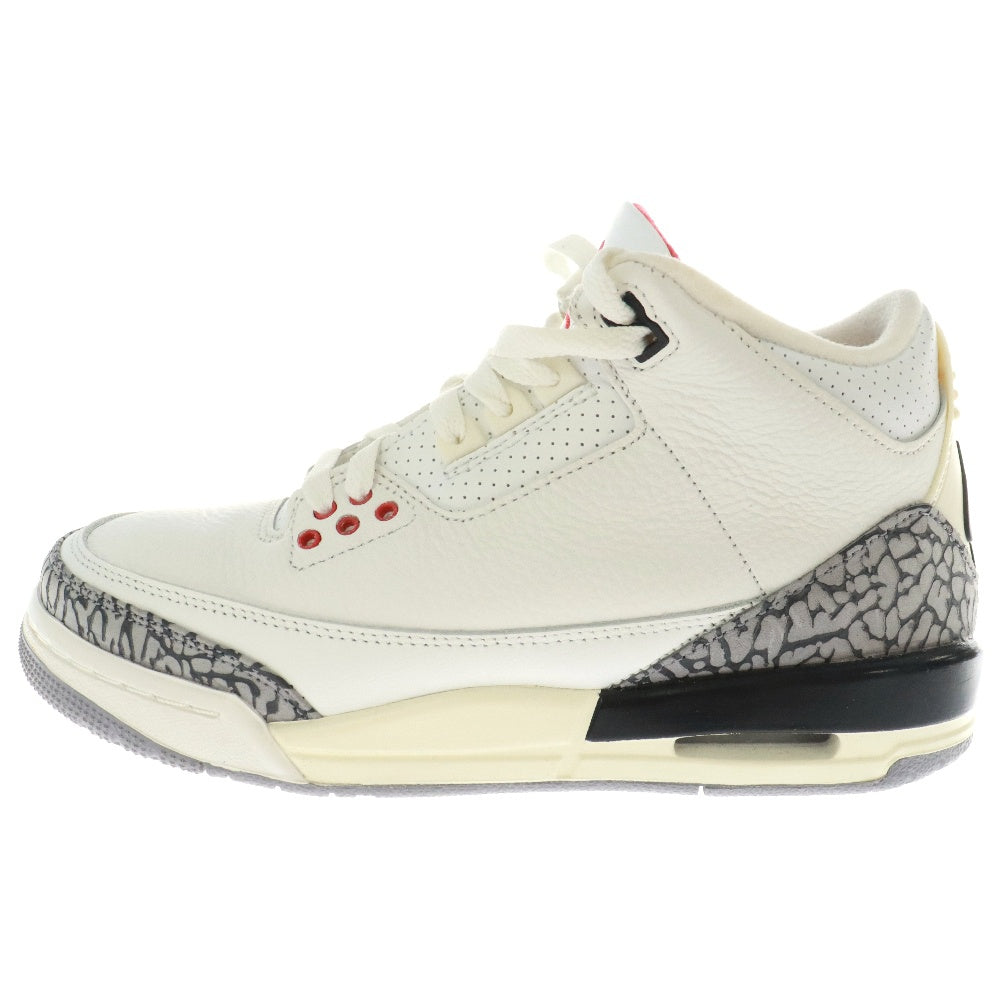 NIKE(ナイキ) AIR JORDAN 3 RETRO GS WHITE CEMENT グレードスクール エアジョーダン3ホワイトセメント スニーカー レディース ホワイト/グレー DM0967-100