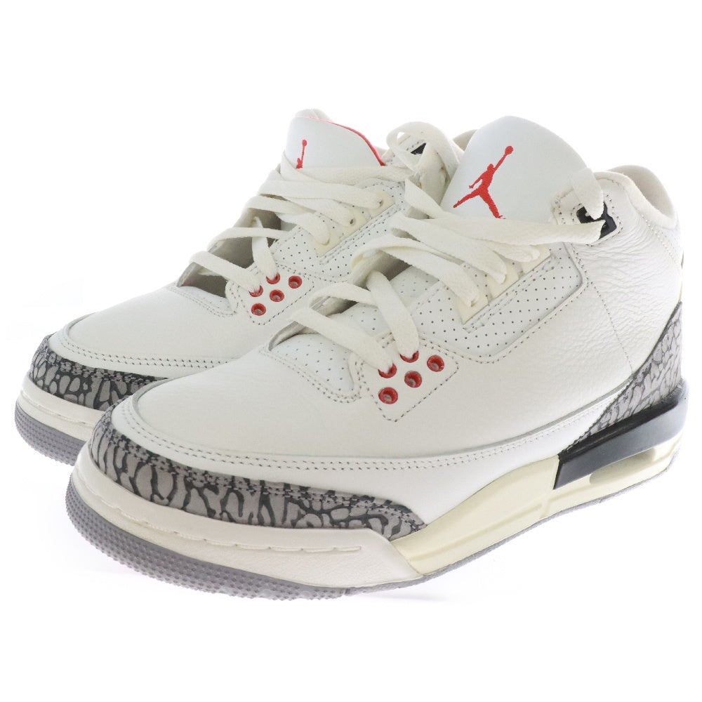 NIKE(ナイキ) AIR JORDAN 3 RETRO GS WHITE CEMENT グレードスクール エアジョーダン3ホワイトセメント スニーカー レディース ホワイト/グレー DM0967-100
