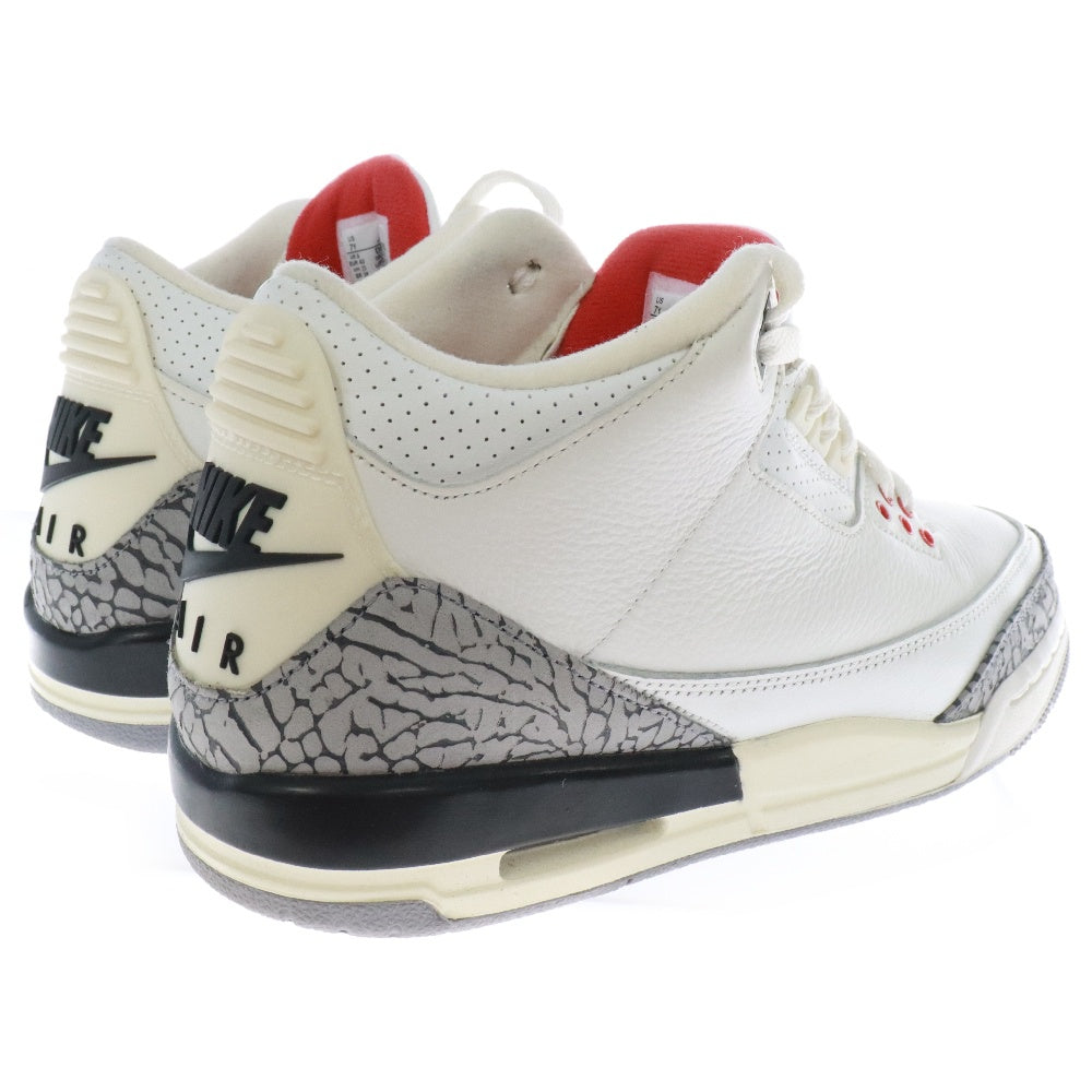 NIKE(ナイキ) AIR JORDAN 3 RETRO GS WHITE CEMENT グレードスクール エアジョーダン3ホワイトセメント スニーカー レディース ホワイト/グレー DM0967-100
