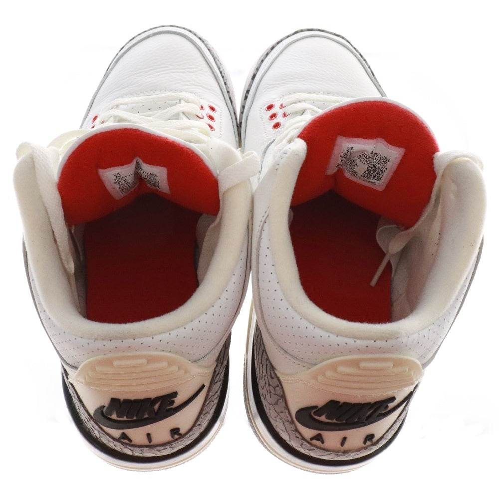 NIKE(ナイキ) AIR JORDAN 3 RETRO GS WHITE CEMENT グレードスクール エアジョーダン3ホワイトセメント スニーカー レディース ホワイト/グレー DM0967-100