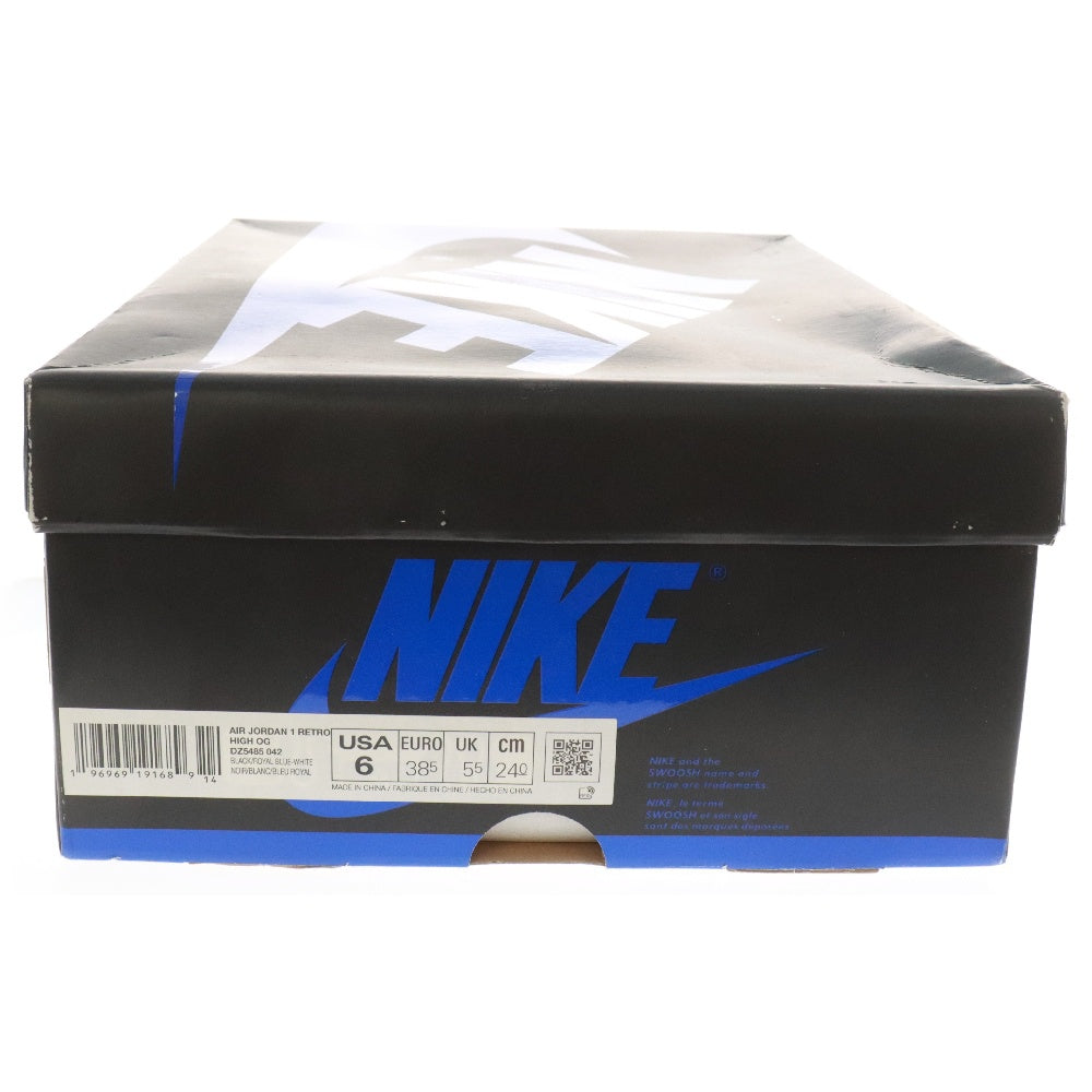 NIKE(ナイキ) AIR JORDAN1 エアジョーダン1 レトロ ハイカットスニーカー ロイヤル リイマジンド ブルー/ブラック US6/24.0cm DZ5485-042
