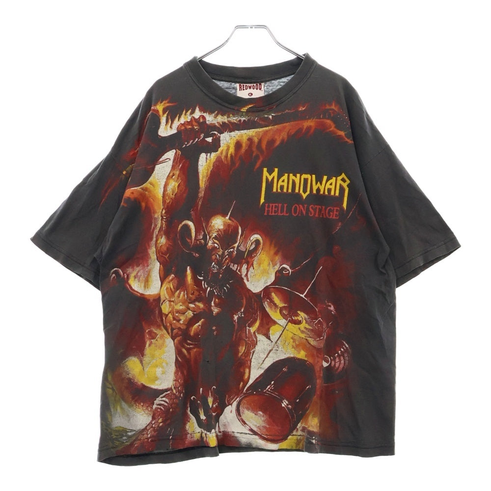 VINTAGE(ヴィンテージ) 90s MANOWAR HELL ON STAGE TEE マノウォー 両面プリント Tシャツ 半袖カットソー ブラック