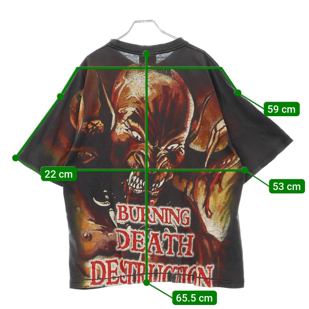 VINTAGE(ヴィンテージ) 90s MANOWAR HELL ON STAGE TEE マノウォー 両面プリント Tシャツ 半袖カットソー ブラック