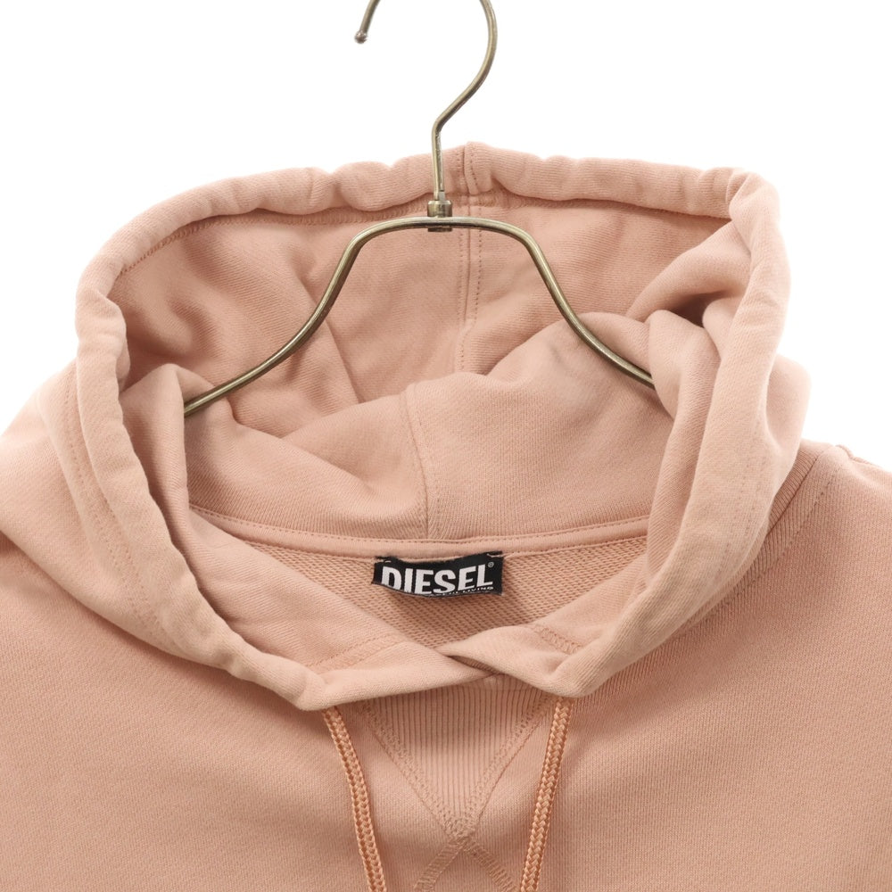 DIESEL(ディーゼル) ドローコード金具 フーディ ワイドリプ プルオーバーパーカー A04552-F-BELTY-0HBAC ピンク