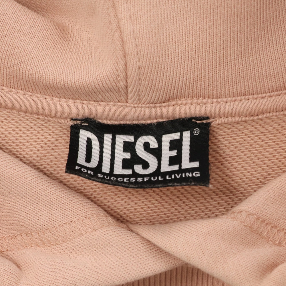 DIESEL(ディーゼル) ドローコード金具 フーディ ワイドリプ プルオーバーパーカー A04552-F-BELTY-0HBAC ピンク