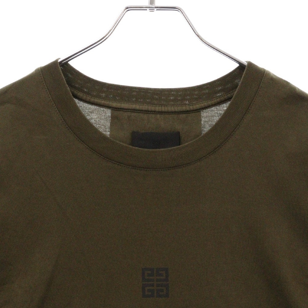 GIVENCHY(ジバンシィ) フロントロゴプリント クルーネック半袖Tシャツ カーキ BM716N3Y7N