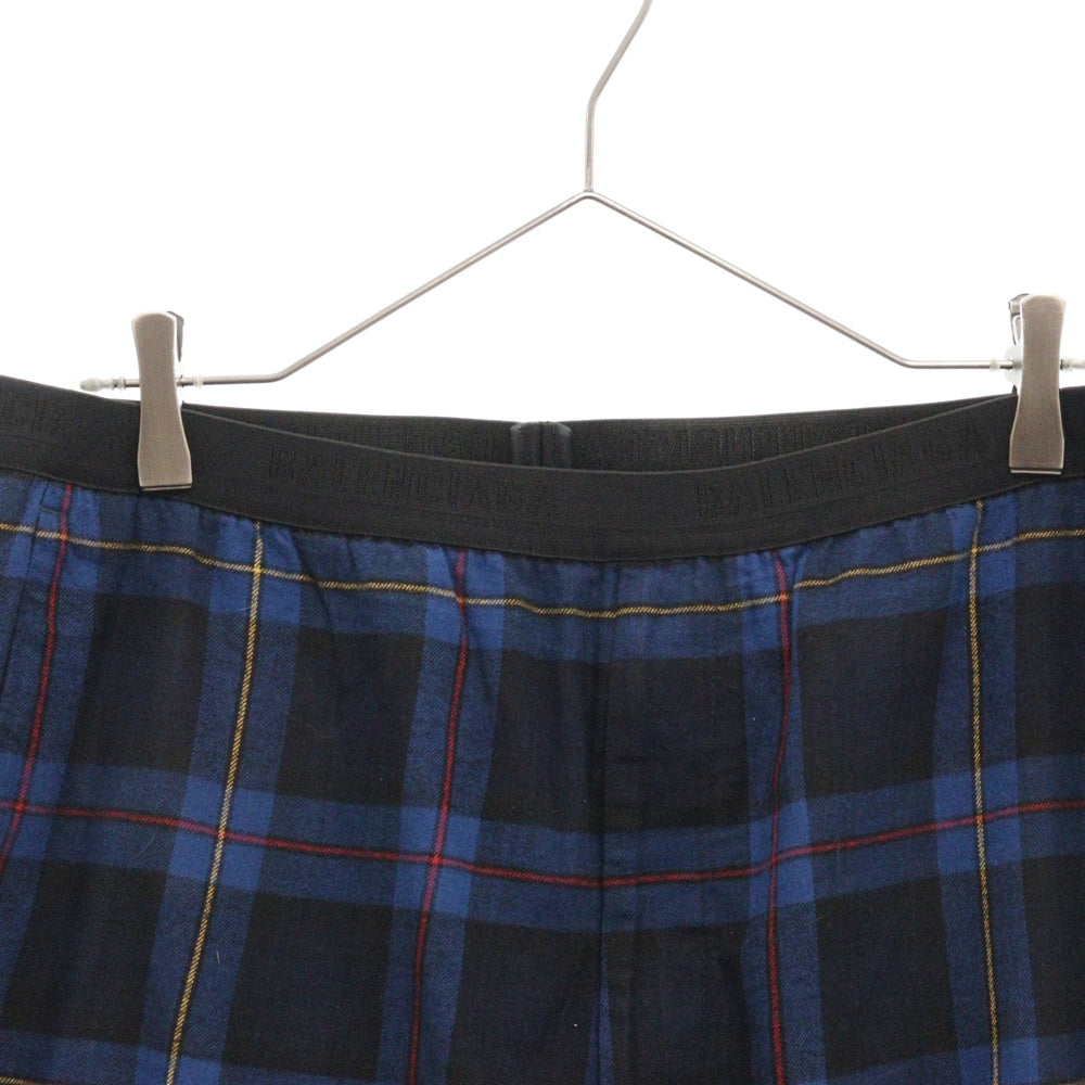 BALENCIAGA(バレンシアガ) 20SS CHECK FLANNEL ELASTIC PANTS 608972 TIM19 チェックフランネル パンツ ブルー