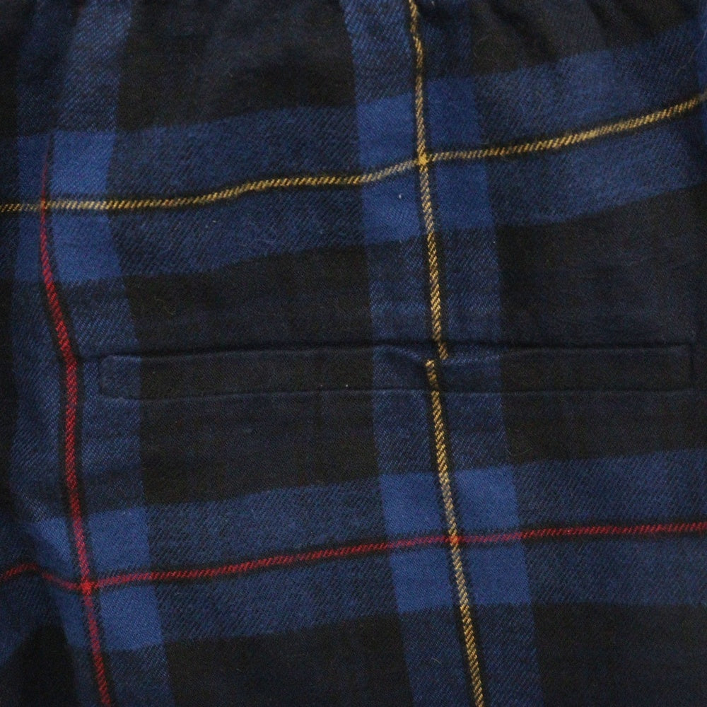 BALENCIAGA(バレンシアガ) 20SS CHECK FLANNEL ELASTIC PANTS 608972 TIM19 チェックフランネル パンツ ブルー