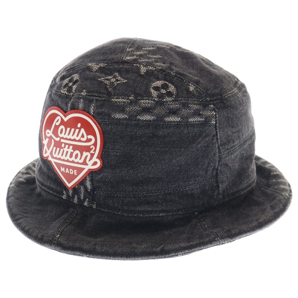 LOUIS VUITTON(ルイヴィトン) ×NIGO LV MADE ボネ・デニム パッチワークバケットハット ブラック MP3244