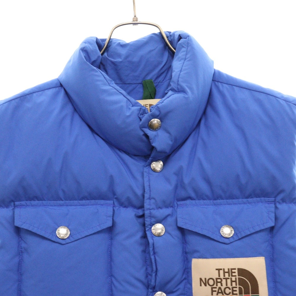 GUCCI(グッチ) ×THE NORTH FACE フロントロゴパッチ ダウンベスト 648864 ブルー