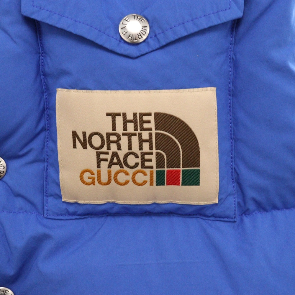 GUCCI(グッチ) ×THE NORTH FACE フロントロゴパッチ ダウンベスト 648864 ブルー
