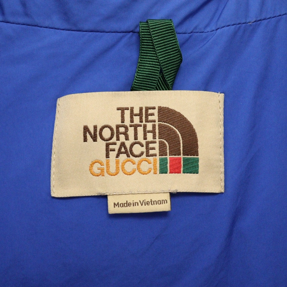 GUCCI(グッチ) ×THE NORTH FACE フロントロゴパッチ ダウンベスト 648864 ブルー