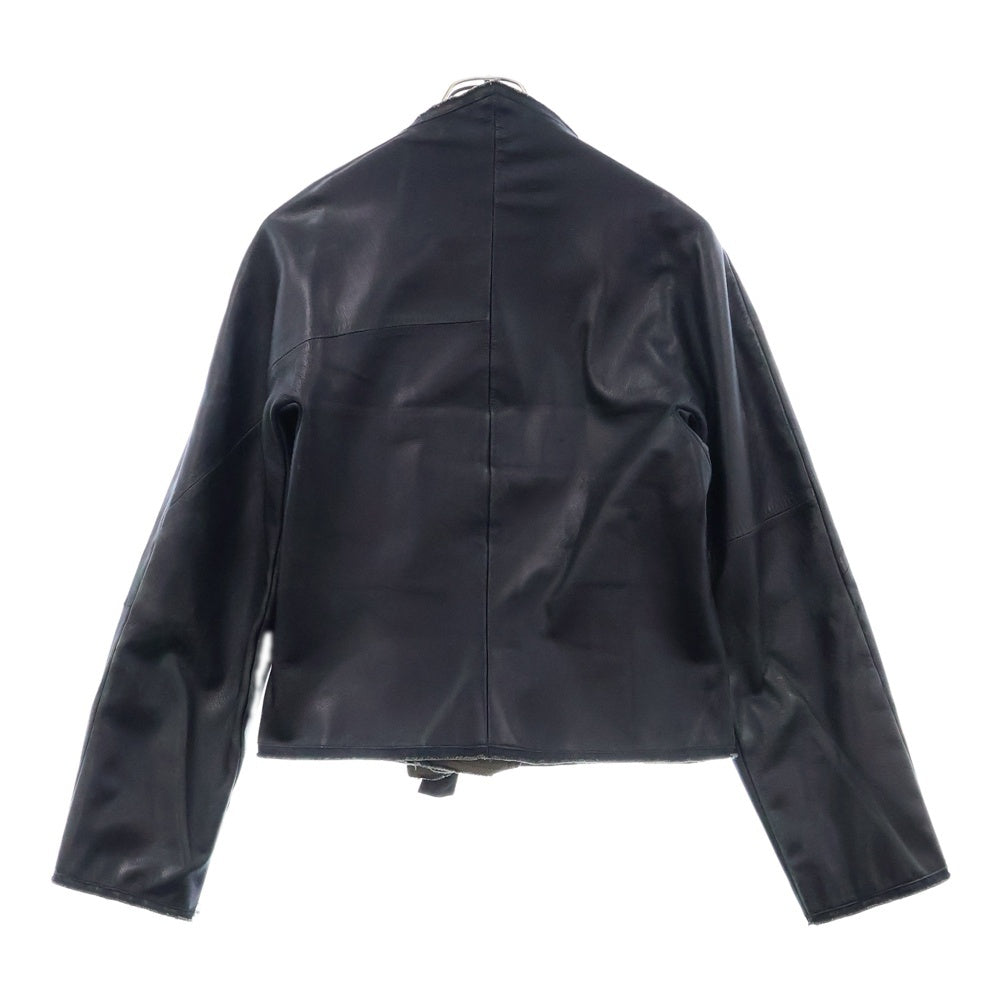 Martin Margiela(マルタンマルジェラ) 99AW LEATHER JACKET 白タグ レザーデニムコーティング ジャケット 31PK002 ブラック