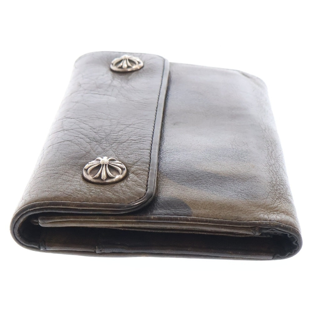 CHROME HEARTS(クロムハーツ) WAVE CROSS BALL CAMO ウェーブ ウォレット クロスボールボタン 迷彩 長財布 カーキ