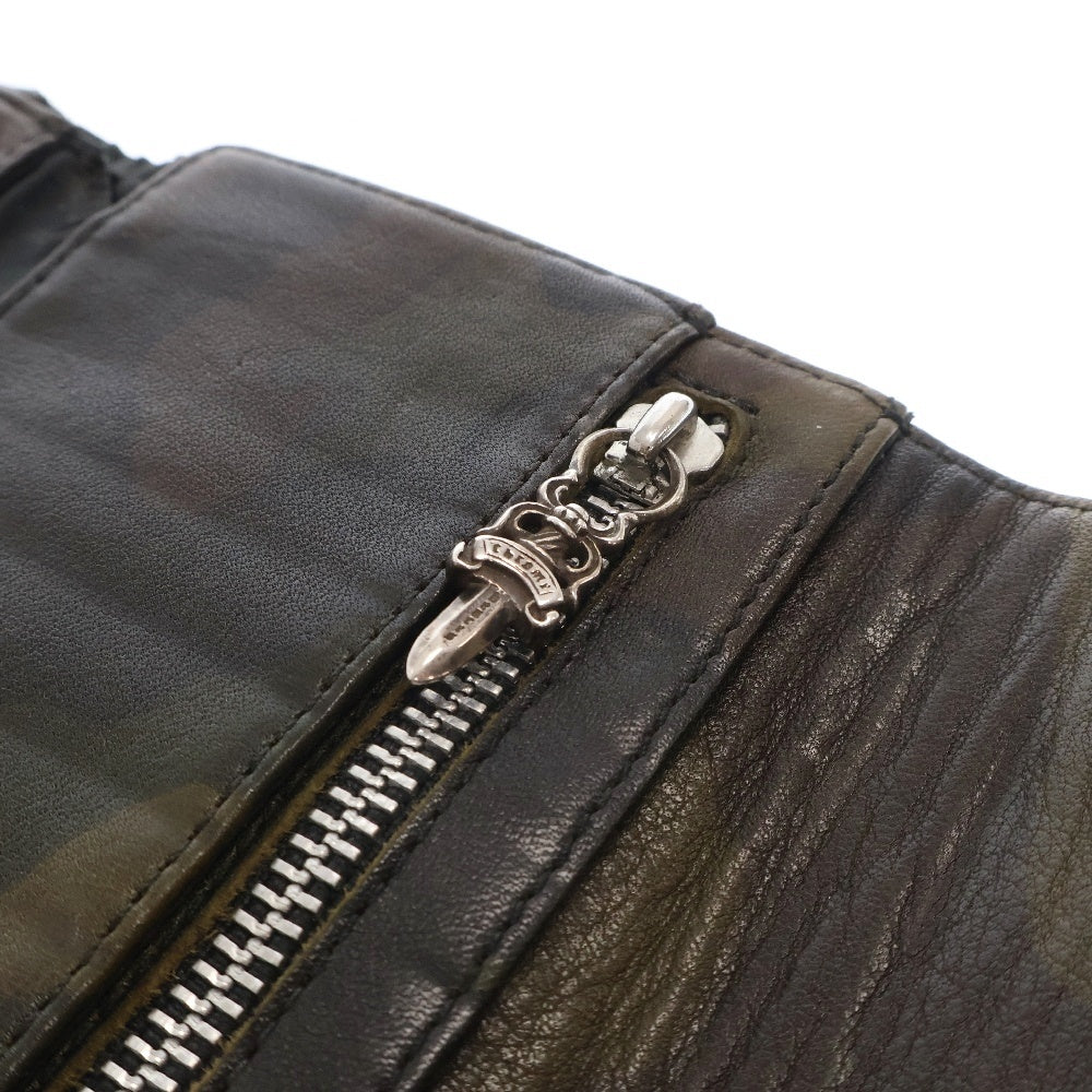 CHROME HEARTS(クロムハーツ) WAVE CROSS BALL CAMO ウェーブ ウォレット クロスボールボタン 迷彩 長財布 カーキ