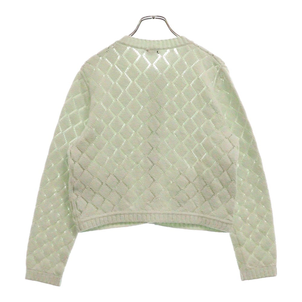 CHANEL(シャネル) 23AW ココマークボタン リブニット カーディガン ライトグリーン P75071 レディース