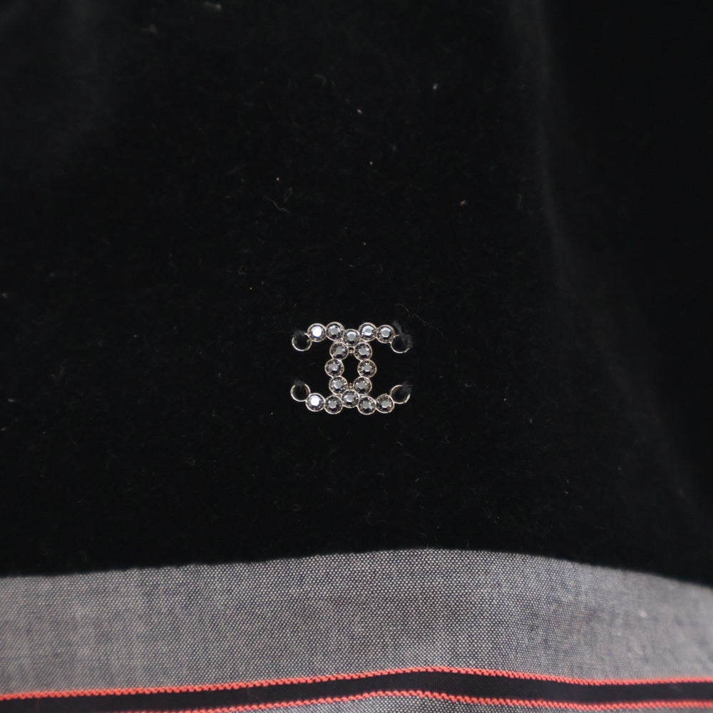 CHANEL(シャネル) 22AW ベルベット切替 ボーダー クルーネックスウェットシャツ トレーナー P73405 ブラック レディース