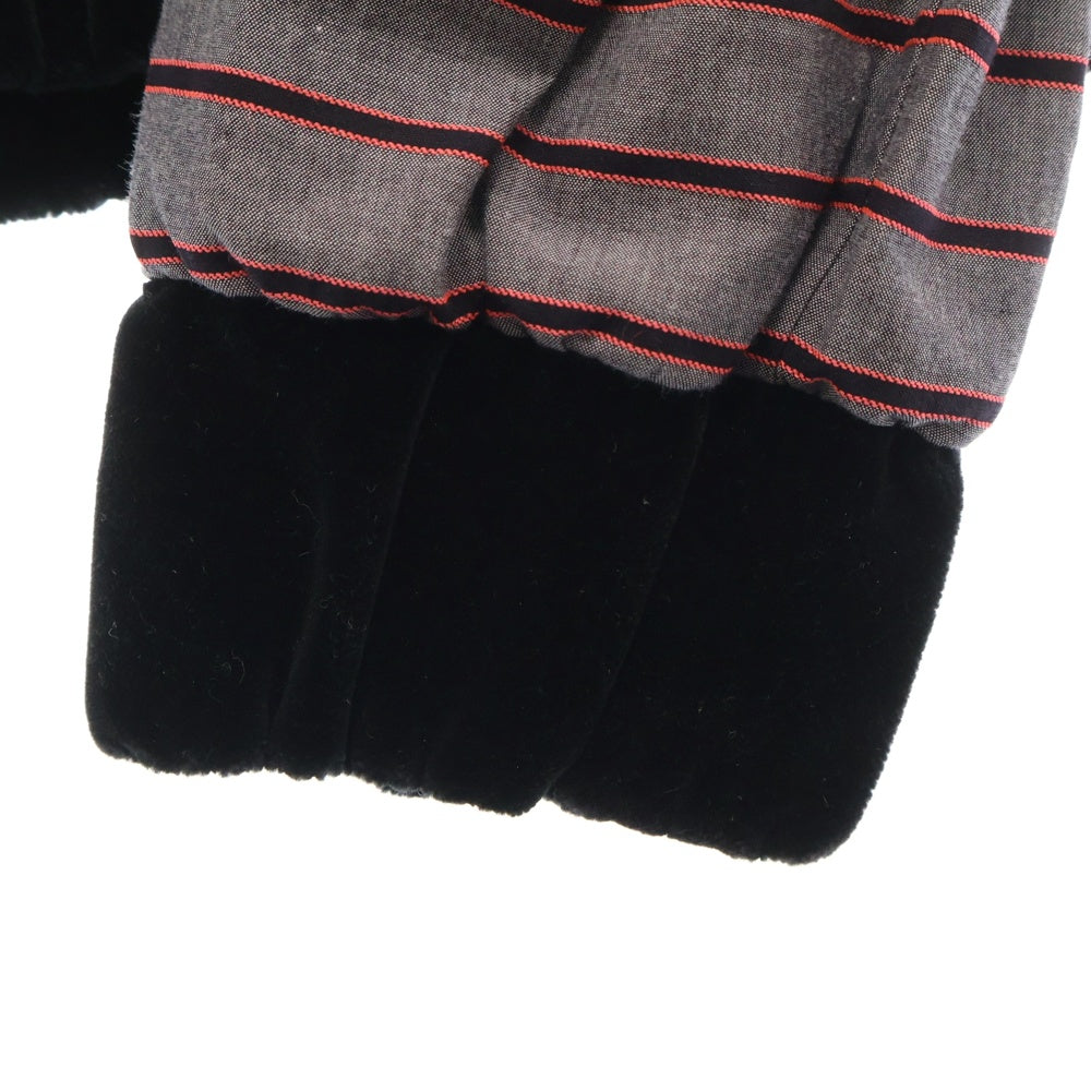 CHANEL(シャネル) 22AW ベルベット切替 ボーダー クルーネックスウェットシャツ トレーナー P73405 ブラック レディース