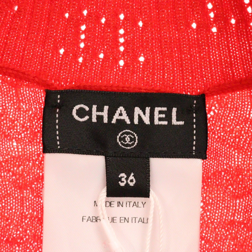 CHANEL(シャネル) 23AW カメリアボタン カシミア タートルネック ニットセーター P75664 レッド