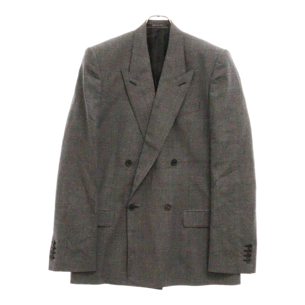 BALENCIAGA(バレンシアガ) 23AW チェック柄 オーバーサイズ 2B ダブルテーラードジャケット 773331 TNT41 グレー