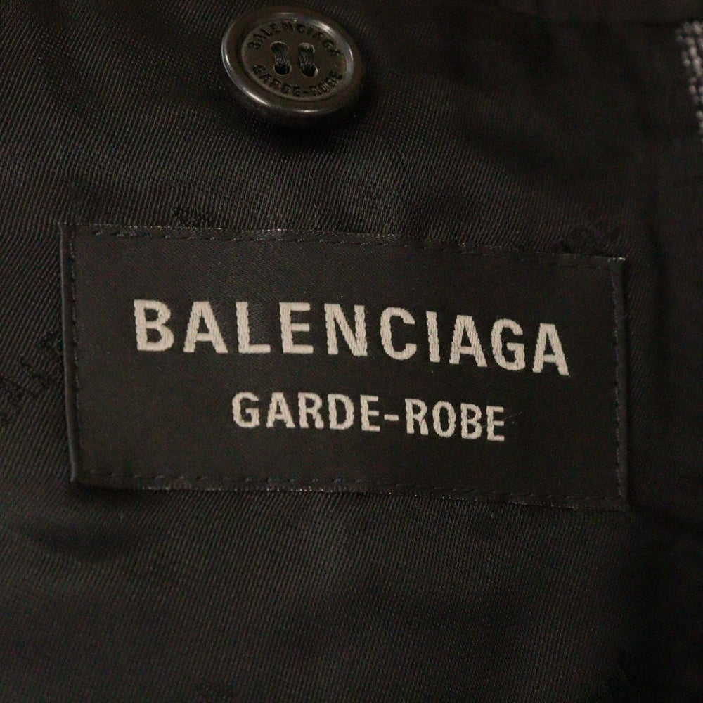 BALENCIAGA(バレンシアガ) 23AW チェック柄 オーバーサイズ 2B ダブルテーラードジャケット 773331 TNT41 グレー