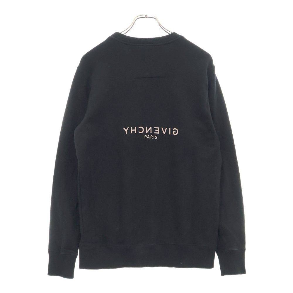 GIVENCHY(ジバンシィ) Reverse slim fit sweatshirt リバースロゴ クルーネックスウェットトレーナー ブラック BMJ0HA3Y8BN