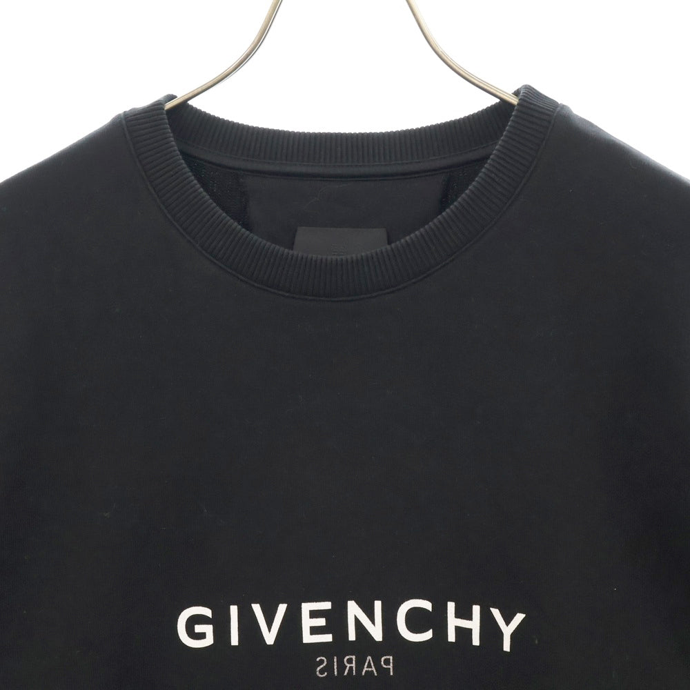 GIVENCHY(ジバンシィ) Reverse slim fit sweatshirt リバースロゴ クルーネックスウェットトレーナー ブラック BMJ0HA3Y8BN
