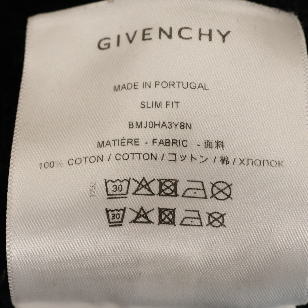 GIVENCHY(ジバンシィ) Reverse slim fit sweatshirt リバースロゴ クルーネックスウェットトレーナー ブラック BMJ0HA3Y8BN