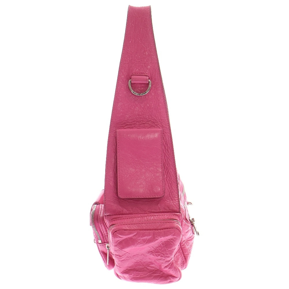 BALENCIAGA(バレンシアガ) SUPERBUSY XS SLING BAG XS 762516 スーパービージー メタリックレザー ボディバッグ ピンク